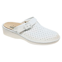 Ciabatte professionali da uomo in pelle bianca e plantare estraibile