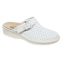 Ciabatte professionali da donna in pelle bianca e plantare estraibile