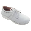 Scarpe basse da donna professionali in pelle bianca con lacci Ecosanit