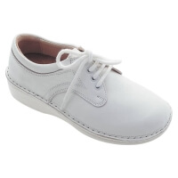 Scarpe basse da donna professionali in pelle bianca con lacci Ecosanit