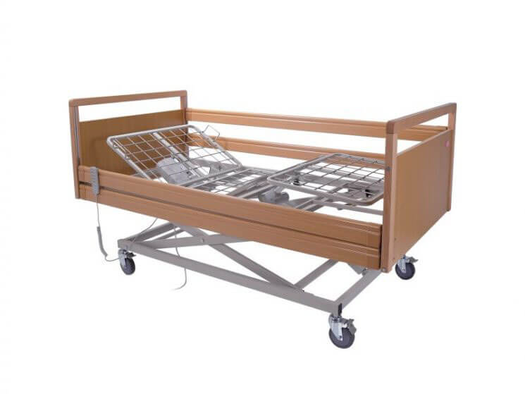 Letto singolo da degenza elettrico a 3 snodi ad altezza variabile con rete in acciaio