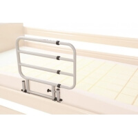 Sponda anticaduta ribaltabile in alluminio anodizzato per letti da degenza