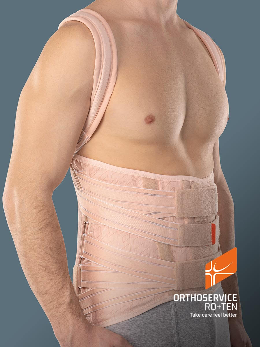 Busto ortopedico dorso-lombare con spallacci per uomo Orthoservice Ro+ten
