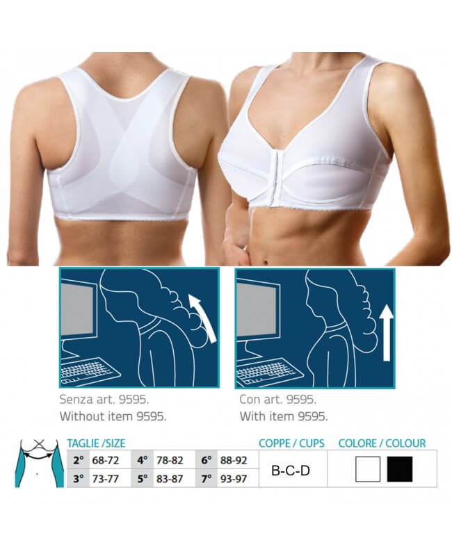 Reggiseno raddrizzaspalle con apertura anteriore orione 9595